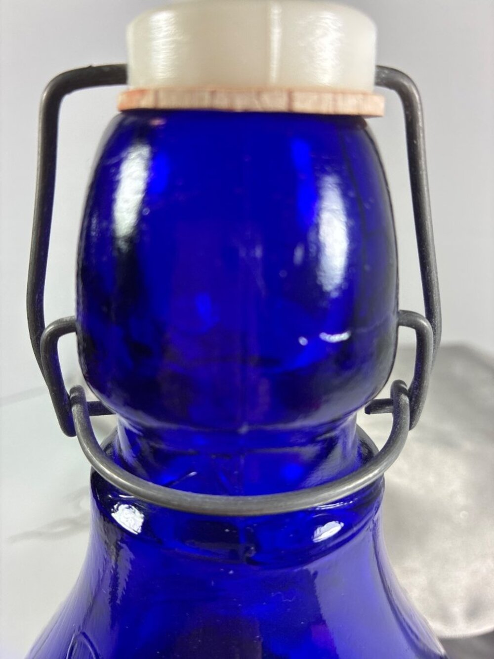 Vintage Italian Cobalt Blue Embossed Glass Bottle - Picture 15 of 15